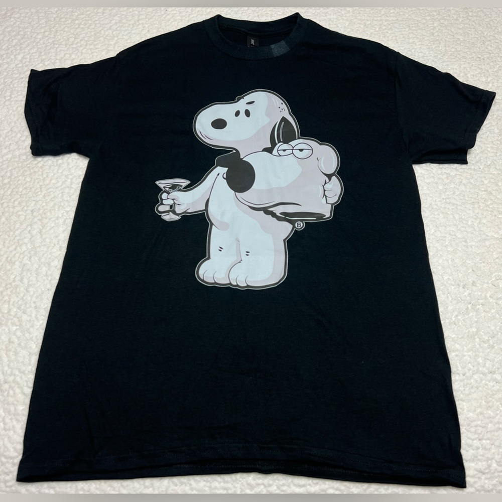 Snoopy x Brian Cartoon Mashup Shirt NEW